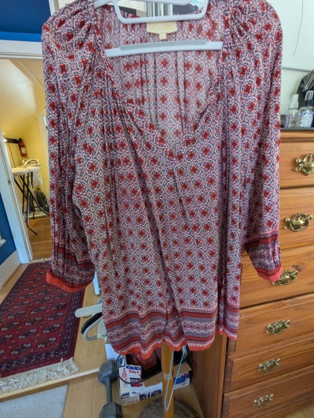 Lucy & Laurel Rayon Popover Blouse, 2x
